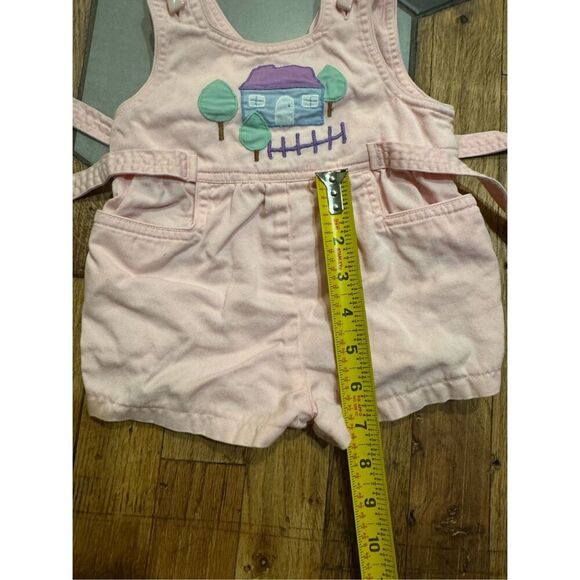 Babycrest shortalls overalls outfit one piece adjustable pink heart buttons cott - Picture 7 of 7